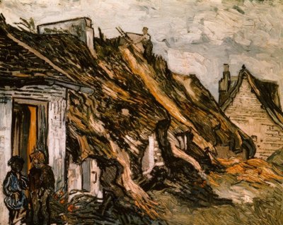Stråtakhytter i Chaponval av Vincent van Gogh