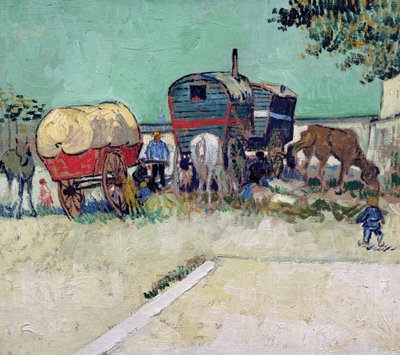The Caravans, Gypsy Encampment nær Arles av Vincent van Gogh