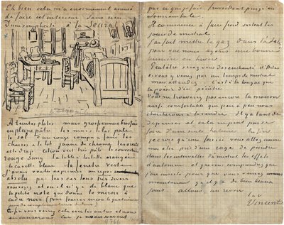 Soverommet, brev til Paul Gauguin fra Arles, onsdag 17. oktober 1888 av Vincent van Gogh