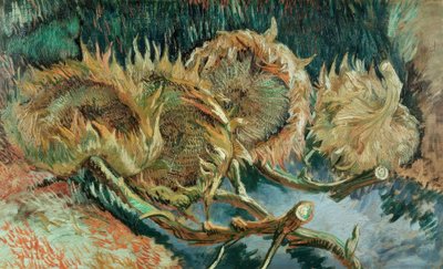 Fire visne solsikker av Vincent van Gogh