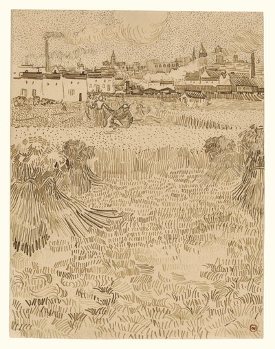 Utsikt fra hvetemarkene av Vincent van Gogh