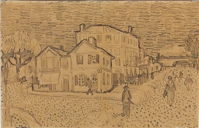 Vincents hus i Arles, fra et brev til broren Theo, henrettet i Arles, 1888 av Vincent van Gogh