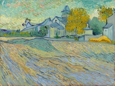 Utsikt over asylet og kapellet i Saint-Remy, 1889 av Vincent van Gogh