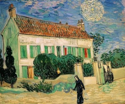 Hvite hus om natten. juni 1890 av Vincent van Gogh