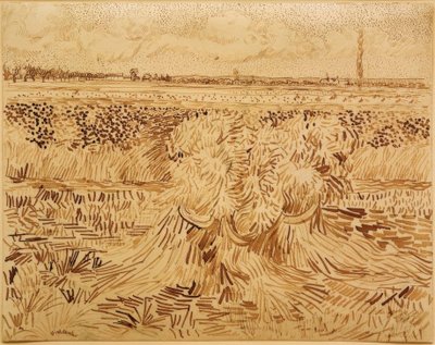Hveteåker med kornbunter av Vincent van Gogh