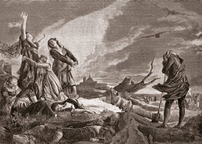 Den spanske uavhengighetskrigen (1808-1814). Begravelse i La Moncloa, Madrid 3. mai av Vincente Gonzalez Palmaroli