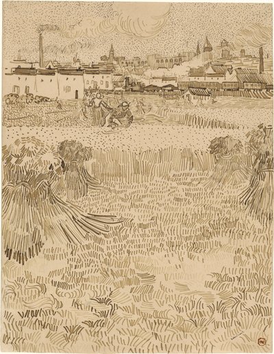 Arles. Utsikt fra hvetefeltene (1888) av Vincent van Gogh