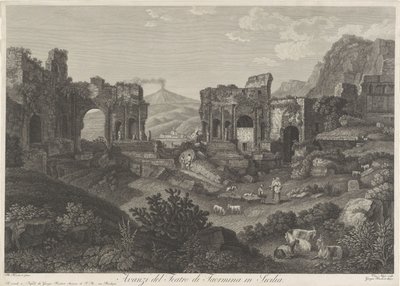 Theatre van Taormina Rester fra teateret i Taormina på Sicilia (tittel på objekt) av Vincenzo Alloja