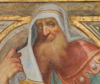 Central Nave, Plume Fourth North Span, Vincenzo Campi 1573, Bust with Prophet, Detail av Vincenzo Campi