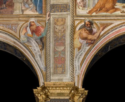 Central Nave, Plume Fourth and Fifth Campata Nord, Vincenzo Campi 1573, Busts with Prophets av Vincenzo Campi