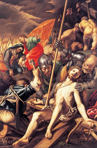 Kristus blir naglet til korset, av Vincenzo Campi av Vincenzo Campi