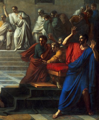 Cæsars død, 15. mars 44 f.Kr., av Vincenzo Camuccini (1771-1844) av Vincenzo Camuccini