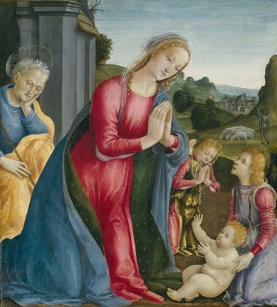 Tilbedelsen av Kristusbarnet, ca. 1490. av Vincenzo Frediani