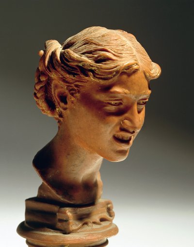 Head of Woman fra Capri, av Vincenzo Gemito (1852-1929), rød voks av Vincenzo Gemito