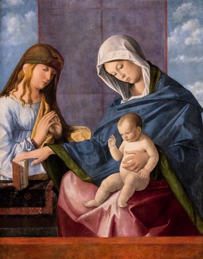 Jomfru og barn og en helgen av Vincenzo di Biagio Catena