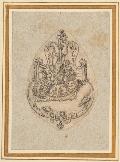 Design for et anheng som viser Bacchus til sjøs av Virgilius the elder Solis