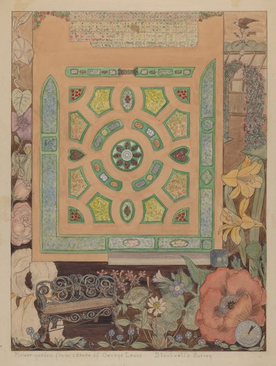Blomsterhage - Lewis Estate, ca. 1936. av Virginia Richards