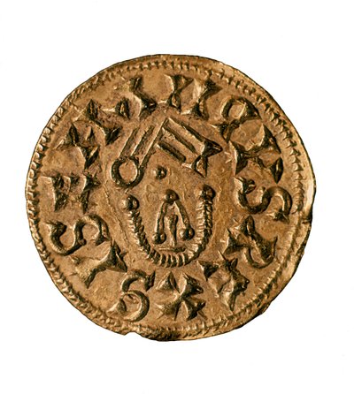 Tremissis (eller triens) av kong Sisenand, støpt i Tarraco, Spania, 700-tallet (mynt) av Visigothic