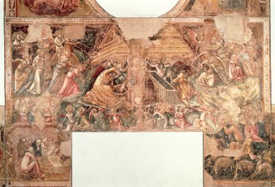 Julekrybbe, Bologna, Vitale da Bologna (fersk) av Vitale da Bologna