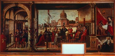 Ankomst av engelske ambassadører ved Court of Brittany (maleri) av Vittore Carpaccio
