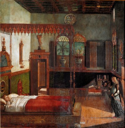 Syklus av livet til Saint Ursula: drømmen om Saint Ursula. (Maleri av Vittore Carpaccio