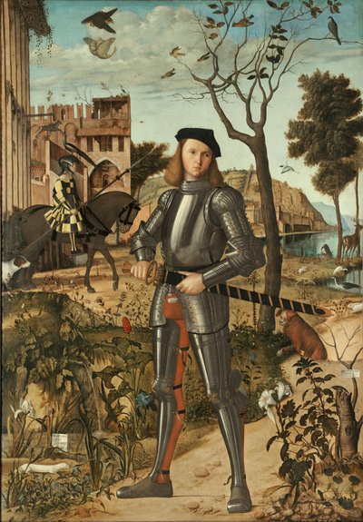Ung ridder i et landskap av Vittore Carpaccio