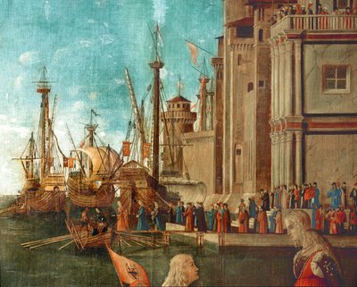 Skip i havnen (maleri på lerret) av Vittore Carpaccio