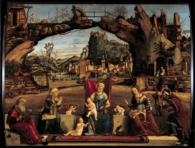 Den hellige samtale-maleri av Vittore Carpaccio (1450-1526) Søn fra 1500-tallet. 0,98x1,27 m Avignon, Museum of the Little Palace av Vittore Carpaccio