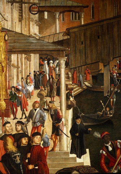 Mirakelet til relikvien fra Det hellige kors ved Rialtobroen i Venezia, detalj. Maleri av Vittore Scarpazza dit Vittore Carpaccio (1460-1525) av Vittore Carpaccio
