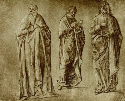 Trefigurstudier for helgener av Vittore Carpaccio