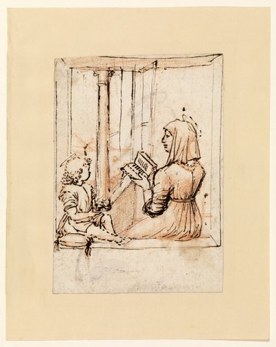 Jomfru Maria leser for spedbarnet Kristus av Vittore Carpaccio