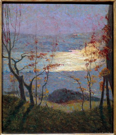 Morgen. Høstlandskap med trær. Maleri av Vittore Grubicy Di Dragon (1851-1920) Ec. Italia, 1900-tallet. Olje på lerret. Mål: 0,47 x 0,41 m. Paris, Musee d