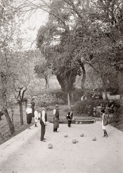 Boccia-spill (s/hvitt-bilde) av Vittorio Alinari