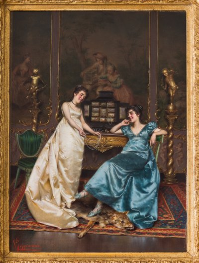 Perlekjedet (olje på lerret) av Vittorio Reggianini