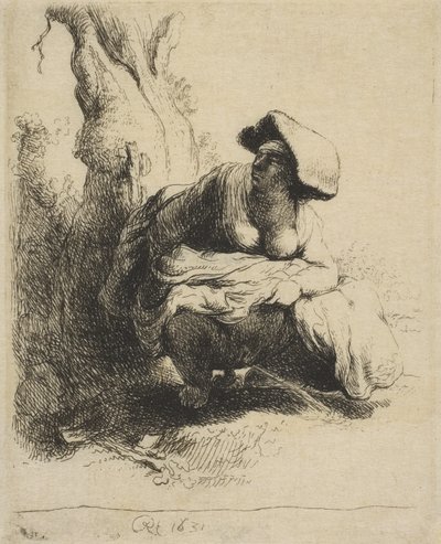 A Woman Making Water, slutten av 1700-tallet tidlig på 1800-tallet., slutten av 1700-tallet tidlig på 1800-tallet. av Vivant Denon