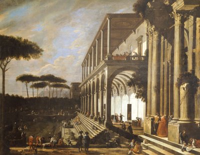 Fest i Villa of Poggioreale, av Viviano Codazzi (ca. 1604-1670) av Viviano Codazzi