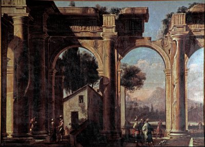 Landskap med ruiner Maleri av Viviano Codazzi (1604-1670) 1600-tallet Dim 100x132 cm Venezia, Museo Correr, n 1037 av Viviano Codazzi