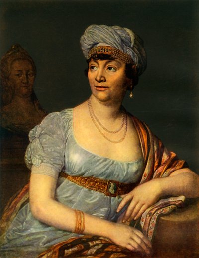'Portrett av en ukjent kvinne med hodeplagg', 1812, 1965. av Vladimir Borovikovsky