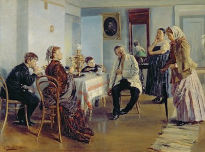 Ansettelse av en hushjelp, 1891-92 av Vladimir Egorovic Makovsky