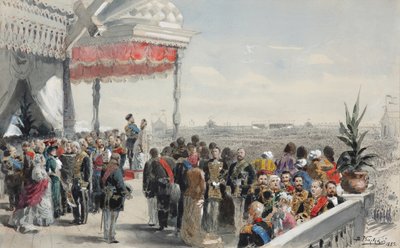 Offentlige festligheter etter kroningen av keiser Alexander III på Khodynka-feltet, 1883 av Vladimir Egorovic Makovsky