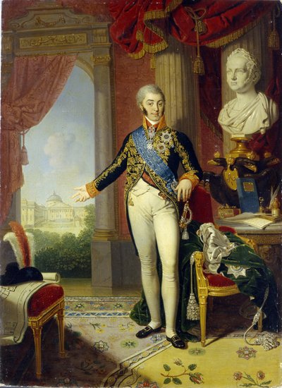 Portrett av grev Nikolai Petrovich Sheremetev (1751-1809) (portrett av grev N.P. Sheremetev). Maleri av Vladimir Lukich Borovikovsky (eller Borovikovski) (1757-1825), olje på lerret av Vladimir Lukich Borovikovsky