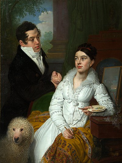 Portrett av prinsesse Alexandra Gregorievna (nee Kusheleva, og prins Aleksey Alexandrovich Lobanov Rostovsky (Alexis Alexandrovitch Lobanov-Rostovski) av Vladimir Lukich Borovikovsky