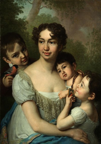 Portrett av Yelena Balashova med barn, ca. 1811 av Vladimir Lukich Borovikovsky