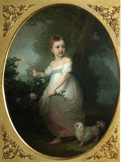 Portrett av Yelena Naryshkina som barn, tidlig på 1790-tallet av Vladimir Lukich Borovikovsky