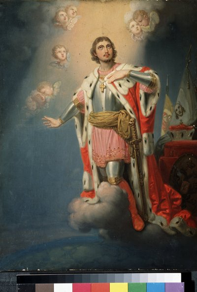 ""Representation du heros national russe Alexandre de la Neva (ou Alexandre Nevski ou Alexander Nevsky) (1220-1263) prince de Novgorod"" Peinture de Vladimir Lukich Borovikovsky (ou Borovikovski) (1757-1825) State Tretyakov Gallery, Moscou   1314459   no   av Vladimir Lukich Borovikovsky