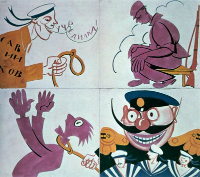 Karikatur mot den grunnlovgivende forsamlingen 1921. av Vladimir Mayakovsky