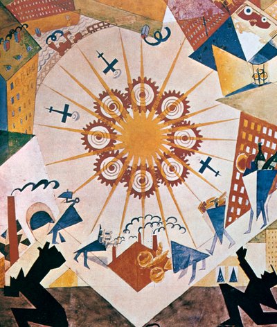 Dekordesign for Mystery Bouffe, 1919. av Vladimir Mayakovsky