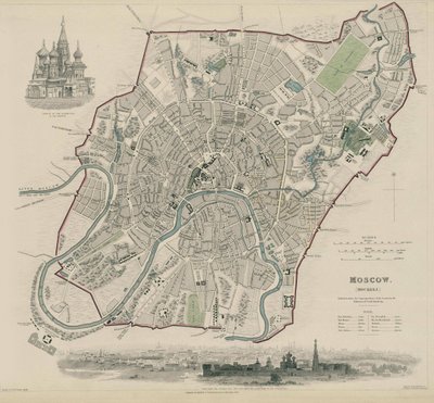 Kart over Moskva, 1836 av W.B. Clarke