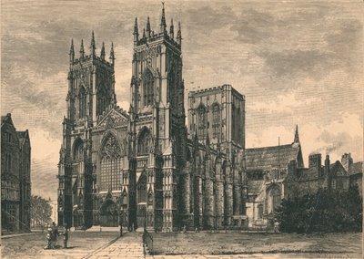 Utsikt over York Minster, 1800-tallet av WI Mosses