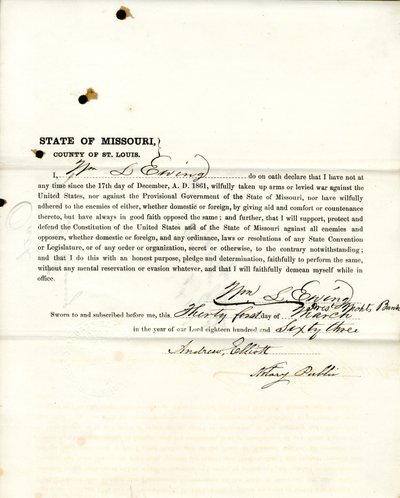 Lojalitet ed av Wm. L. Ewing i Missouri, fylket St. Louis av W.L. Ewing